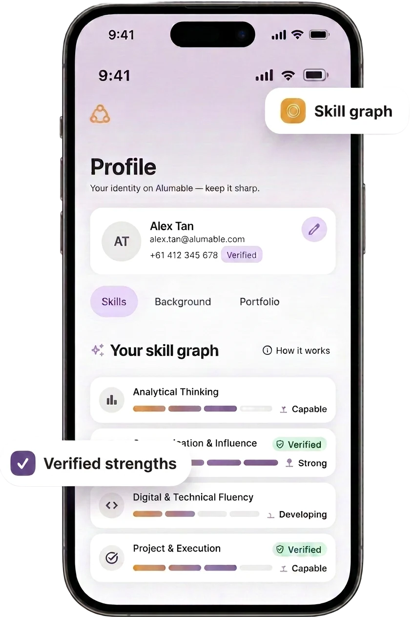 Alumable app student profile